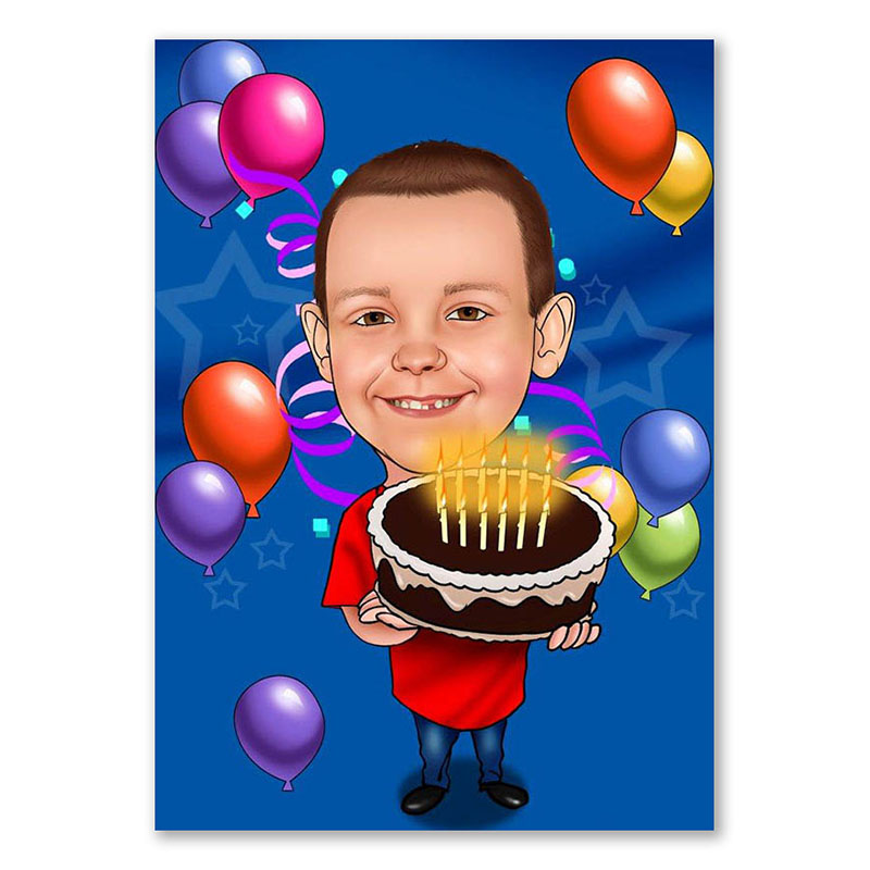 Bild von   erstellung karikatur happy birjpg | Individuelle 🎁 persönliche 🎁 personalisierte Geschenke bedruckt ▪ bestickt ▪ graviert