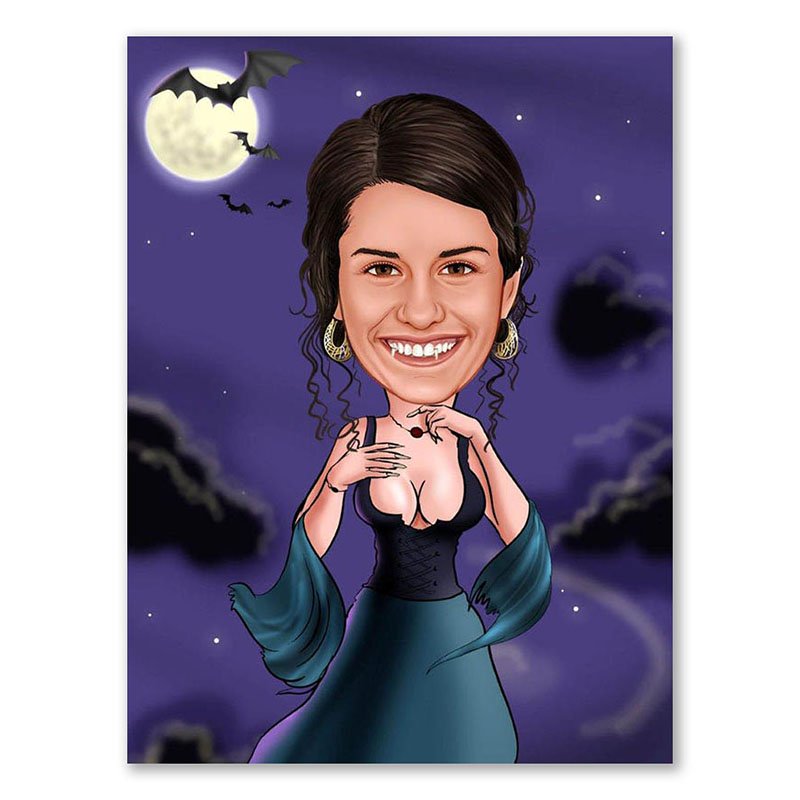 Bild von erstellung karikatur vampirinjpg | Individuelle 🎁 persönliche 🎁 personalisierte Geschenke bedruckt ▪ bestickt ▪ graviert