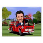 Bild von erstellung karikatur feuerwehrjpg | Individuelle 🎁 persönliche 🎁 personalisierte Geschenke bedruckt ▪ bestickt ▪ graviert