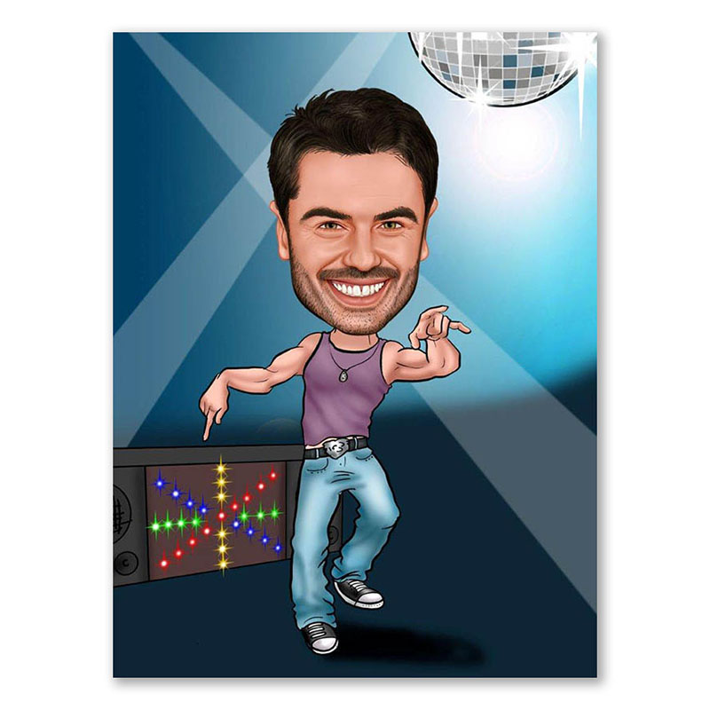 Bild von erstellung karikatur dance witjpg | Individuelle 🎁 persönliche 🎁 personalisierte Geschenke bedruckt ▪ bestickt ▪ graviert