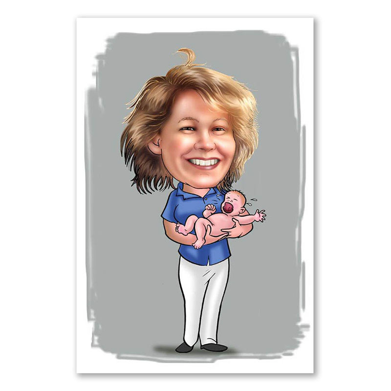 Bild von erstellung karikatur hebammejpg | Individuelle 🎁 persönliche 🎁 personalisierte Geschenke bedruckt ▪ bestickt ▪ graviert