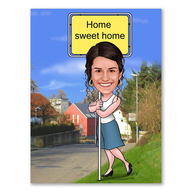 Bild von erstellung karikatur home sweejpg | Individuelle 🎁 persönliche 🎁 personalisierte Geschenke bedruckt ▪ bestickt ▪ graviert