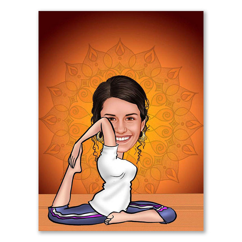 Bild von erstellung karikatur yoga cajpg | Individuelle 🎁 persönliche 🎁 personalisierte Geschenke bedruckt ▪ bestickt ▪ graviert