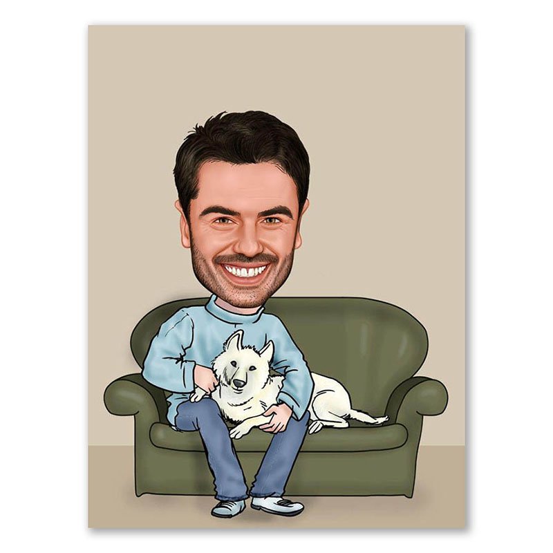 Bild von erstellung karikatur sofa mitjpg | Individuelle 🎁 persönliche 🎁 personalisierte Geschenke bedruckt ▪ bestickt ▪ graviert