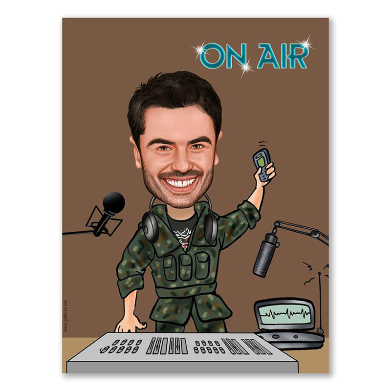 Bild von   erstellung karikatur radio modjpg | Individuelle 🎁 persönliche 🎁 personalisierte Geschenke bedruckt ▪ bestickt ▪ graviert