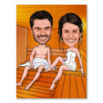 Bild von erstellung karikatur sauna cajpg | Individuelle 🎁 persönliche 🎁 personalisierte Geschenke bedruckt ▪ bestickt ▪ graviert