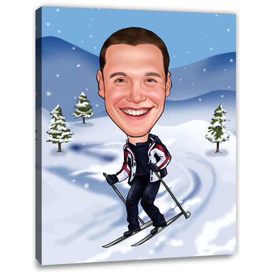 Bild von   erstellung karikatur skifahrenjpg | Individuelle 🎁 persönliche 🎁 personalisierte Geschenke bedruckt ▪ bestickt ▪ graviert