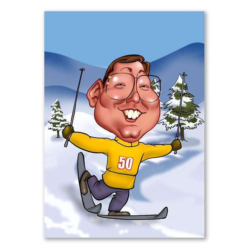 Bild von erstellung karikatur skifahrerjpg | Individuelle 🎁 persönliche 🎁 personalisierte Geschenke bedruckt ▪ bestickt ▪ graviert