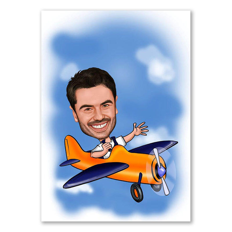 Bild von erstellung karikatur flugzeugjpg | Individuelle 🎁 persönliche 🎁 personalisierte Geschenke bedruckt ▪ bestickt ▪ graviert