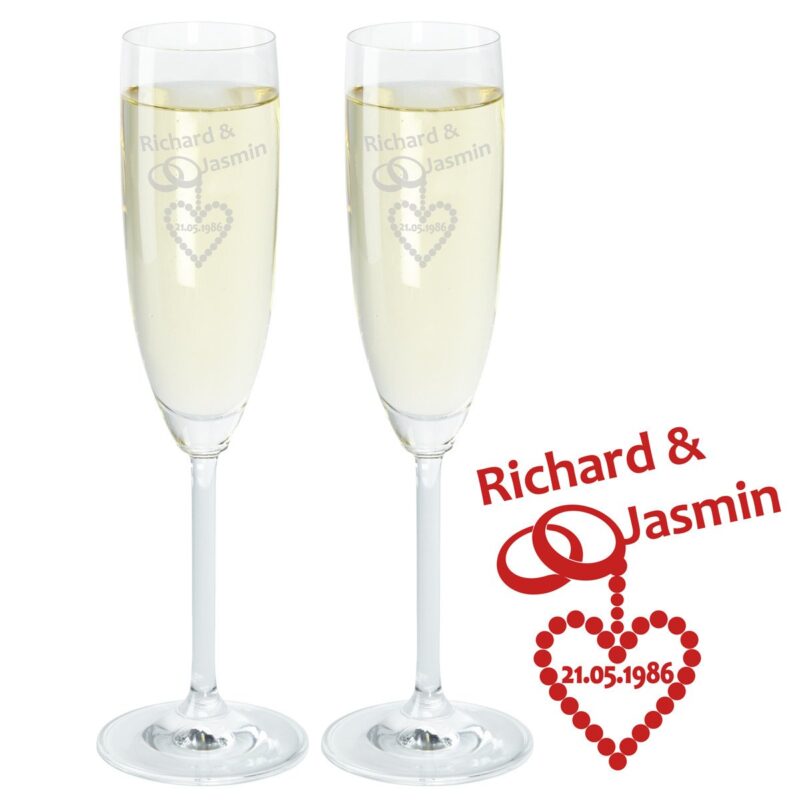 Bild von sektglas set perlenhochzeitjpg | Individuelle 🎁 persönliche 🎁 personalisierte Geschenke bedruckt ▪ bestickt ▪ graviert