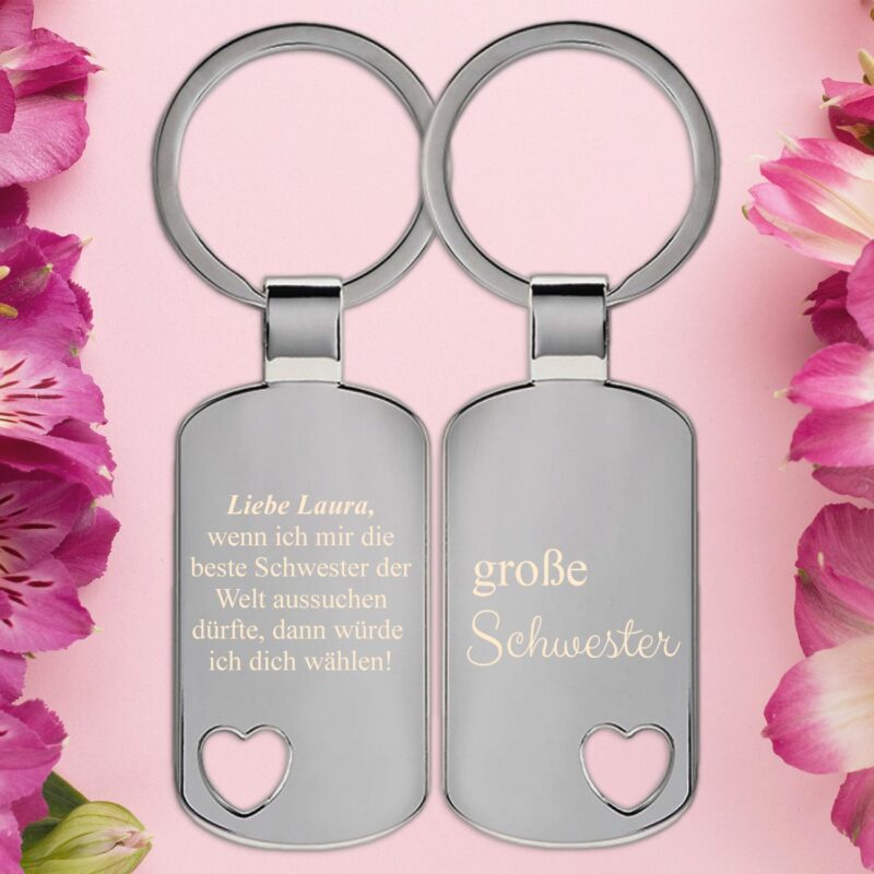 Bild von schluesselanhaenger schwesternjpg | Individuelle 🎁 persönliche 🎁 personalisierte Geschenke bedruckt ▪ bestickt ▪ graviert