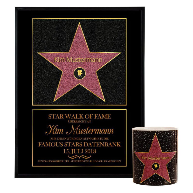 Bild von star of fame personalisiertejpg | Individuelle 🎁 persönliche 🎁 personalisierte Geschenke bedruckt ▪ bestickt ▪ graviert