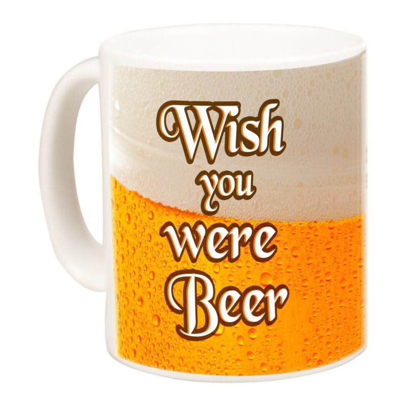 Bild von becher wish you were beerjpg | Individuelle 🎁 persönliche 🎁 personalisierte Geschenke bedruckt ▪ bestickt ▪ graviert